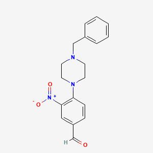 molecular formula C18H19N3O3 B1333042 4-(4-苄基哌嗪基)-3-硝基苯甲醛 CAS No. 301193-53-3