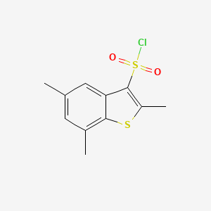 2,5,7-Trimethyl-1-benzothiophene-3-sulfonyl chloride