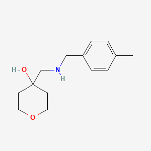 molecular formula C14H21NO2 B13330442 4-(((4-Methylbenzyl)amino)methyl)tetrahydro-2H-pyran-4-ol 