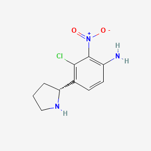 molecular formula C10H12ClN3O2 B13330484 (R)-3-Chloro-2-nitro-4-(pyrrolidin-2-yl)aniline 