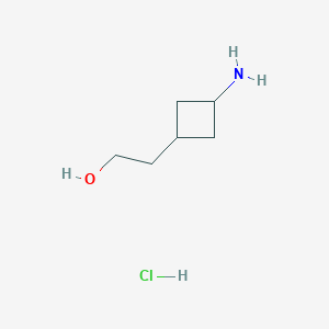 molecular formula C6H14ClNO B13330505 Rel-2-((1s,3s)-3-aminocyclobutyl)ethan-1-ol hydrochloride 