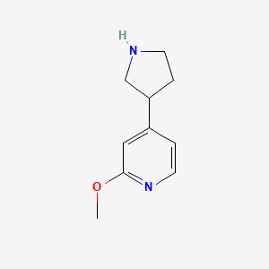 molecular formula C10H14N2O B13330532 2-Methoxy-4-(pyrrolidin-3-YL)pyridine 