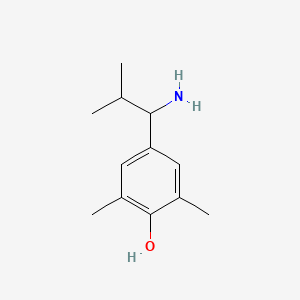 molecular formula C12H19NO B13330536 4-(1-Amino-2-methylpropyl)-2,6-dimethylphenol 