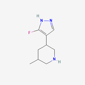 3-(3-Fluoro-1H-pyrazol-4-yl)-5-methylpiperidine