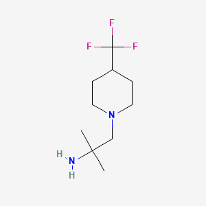 molecular formula C10H19F3N2 B13330608 2-Methyl-1-(4-(trifluoromethyl)piperidin-1-yl)propan-2-amine 