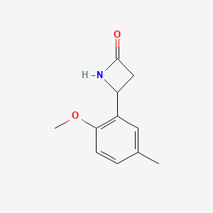 molecular formula C11H13NO2 B13330638 4-(2-Methoxy-5-methylphenyl)azetidin-2-one 