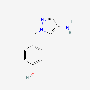 molecular formula C10H11N3O B13330654 4-[(4-Amino-1H-pyrazol-1-YL)methyl]phenol 