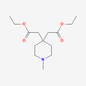 molecular formula C14H25NO4 B13330692 Diethyl 2,2'-(1-methylpiperidine-4,4-diyl)diacetate 