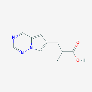 molecular formula C10H11N3O2 B13330702 2-Methyl-3-(pyrrolo[2,1-f][1,2,4]triazin-6-yl)propanoic acid 