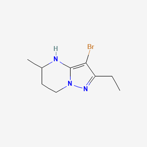 molecular formula C9H14BrN3 B13330707 3-Bromo-2-ethyl-5-methyl-4H,5H,6H,7H-pyrazolo[1,5-a]pyrimidine 