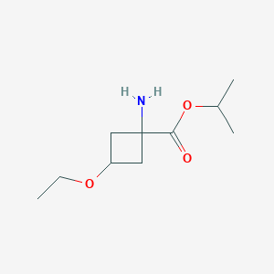 molecular formula C10H19NO3 B13330735 Rel-isopropyl (1s,3s)-1-amino-3-ethoxycyclobutane-1-carboxylate 