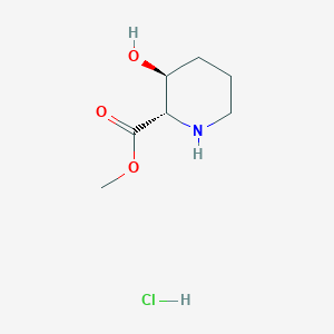 molecular formula C7H14ClNO3 B13330747 Methyl (2S,3S)-3-hydroxypiperidine-2-carboxylate hydrochloride 