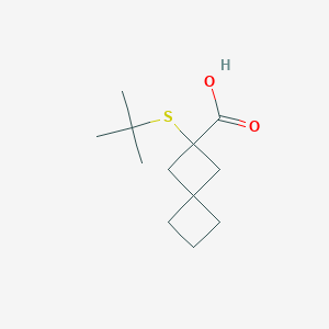 molecular formula C12H20O2S B13330758 2-(Tert-butylsulfanyl)spiro[3.3]heptane-2-carboxylic acid 