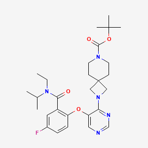 tert-Butyl 2-(5-(2-(ethyl(isopropyl)carbamoyl)-4-fluorophenoxy)pyrimidin-4-yl)-2,7-diazaspiro[3.5]nonane-7-carboxylate