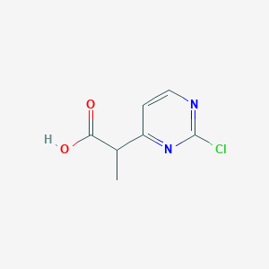 molecular formula C7H7ClN2O2 B13330790 2-(2-Chloropyrimidin-4-yl)propanoic acid 