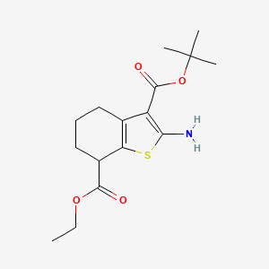 molecular formula C16H23NO4S B13330796 3-(tert-Butyl) 7-ethyl 2-amino-4,5,6,7-tetrahydrobenzo[b]thiophene-3,7-dicarboxylate 