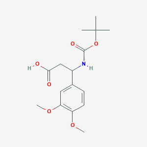 molecular formula C16H23NO6 B1333081 3-[(叔丁氧羰基)氨基]-3-(3,4-二甲氧基苯基)丙酸 CAS No. 284492-37-1