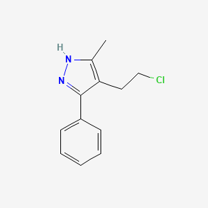 molecular formula C12H13ClN2 B13330815 4-(2-chloroethyl)-5-methyl-3-phenyl-1H-pyrazole 