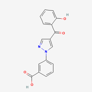 molecular formula C17H12N2O4 B1333084 3-[4-(2-羟基苯甲酰)-1H-吡唑-1-基]-苯甲酸 CAS No. 959575-06-5