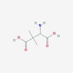 molecular formula C6H11NO4 B13330849 3-Amino-2,2-dimethylbutanedioic acid CAS No. 469-41-0