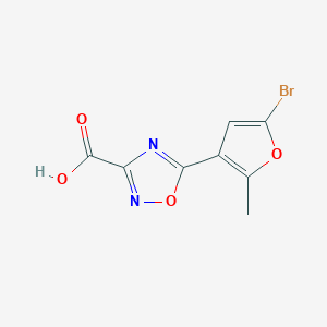 molecular formula C8H5BrN2O4 B13330859 5-(5-Bromo-2-methylfuran-3-yl)-1,2,4-oxadiazole-3-carboxylic acid 