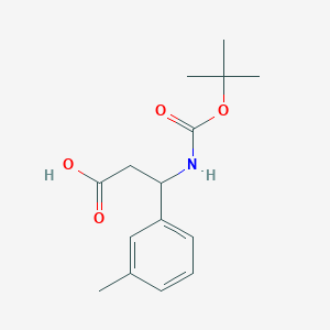 molecular formula C15H21NO4 B1333088 3-[(叔丁氧羰基)氨基]-3-(3-甲基苯基)丙酸 CAS No. 284493-57-8