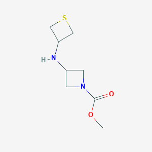 molecular formula C8H14N2O2S B13330881 Methyl 3-(thietan-3-ylamino)azetidine-1-carboxylate 