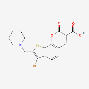 molecular formula C18H16BrNO4Se B13330892 7-Bromo-2-oxo-8-(piperidin-1-ylmethyl)-2H-selenopheno[3,2-h]chromene-3-carboxylic acid 