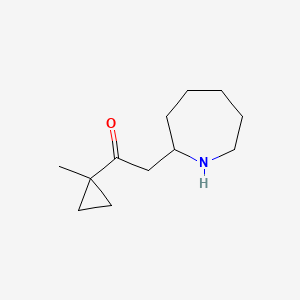 molecular formula C12H21NO B13330972 2-(Azepan-2-yl)-1-(1-methylcyclopropyl)ethan-1-one 