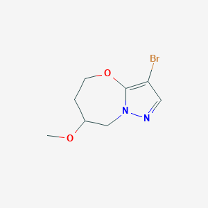 molecular formula C8H11BrN2O2 B13330987 3-Bromo-7-methoxy-5,6,7,8-tetrahydropyrazolo[5,1-b][1,3]oxazepine 