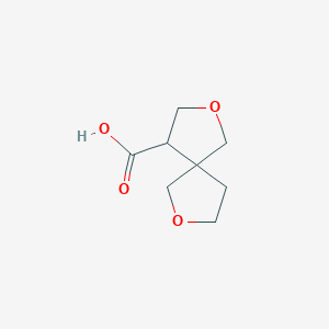 molecular formula C8H12O4 B13330994 2,7-Dioxaspiro[4.4]nonane-4-carboxylic acid 