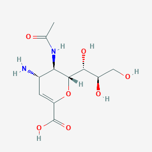 molecular formula C₁₁H₁₈N₂O₇ B133310 4-氨基-2-脱氧-2,3-脱氢-N-神经氨酸 CAS No. 130525-62-1