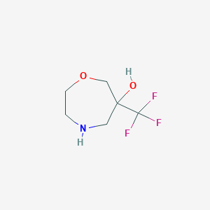 molecular formula C6H10F3NO2 B13331031 6-(Trifluoromethyl)-1,4-oxazepan-6-ol 