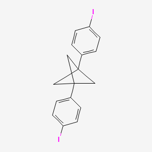 molecular formula C17H14I2 B13331067 1,3-Bis(4-iodophenyl)bicyclo[1.1.1]pentane 