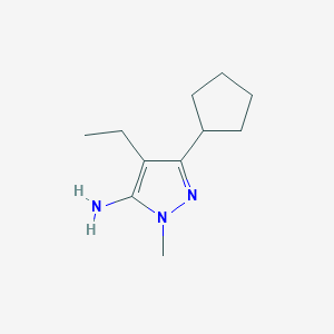 3-cyclopentyl-4-ethyl-1-methyl-1H-pyrazol-5-amine