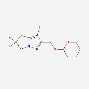 3-Iodo-5,5-dimethyl-2-(((tetrahydro-2H-pyran-2-yl)oxy)methyl)-5,6-dihydro-4H-pyrrolo[1,2-b]pyrazole