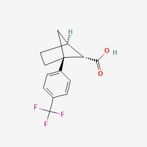 molecular formula C14H13F3O2 B13331142 Rel-(1S,4S,5S)-1-(4-(trifluoromethyl)phenyl)bicyclo[2.1.1]hexane-5-carboxylic acid 