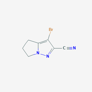 molecular formula C7H6BrN3 B13331174 3-Bromo-5,6-dihydro-4H-pyrrolo[1,2-b]pyrazole-2-carbonitrile 