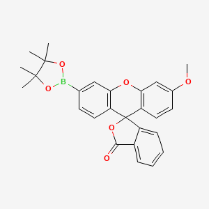 molecular formula C27H25BO6 B13331220 3'-Methoxy-6'-(4,4,5,5-tetramethyl-1,3,2-dioxaborolan-2-yl)-3H-spiro[isobenzofuran-1,9'-xanthen]-3-one 