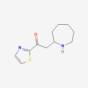 molecular formula C11H16N2OS B13331227 2-(Azepan-2-yl)-1-(1,3-thiazol-2-yl)ethan-1-one 