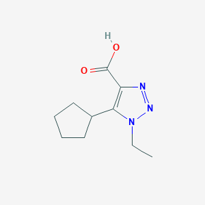 molecular formula C10H15N3O2 B13331251 5-Cyclopentyl-1-ethyl-1H-1,2,3-triazole-4-carboxylic acid 