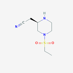 molecular formula C8H15N3O2S B13331253 (R)-2-(4-(Ethylsulfonyl)piperazin-2-yl)acetonitrile 