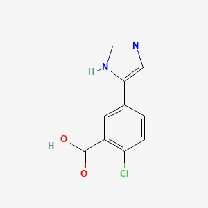 molecular formula C10H7ClN2O2 B13331261 2-Chloro-5-(1H-imidazol-4-yl)benzoic acid 