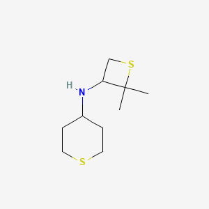 molecular formula C10H19NS2 B13331265 N-(2,2-Dimethylthietan-3-yl)tetrahydro-2H-thiopyran-4-amine 