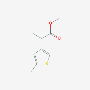 molecular formula C9H12O2S B13331293 Methyl 2-(5-methylthiophen-3-yl)propanoate 