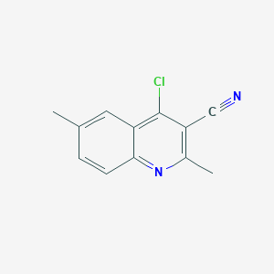 molecular formula C12H9ClN2 B13331313 4-Chloro-2,6-dimethylquinoline-3-carbonitrile 