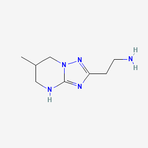 molecular formula C8H15N5 B13331346 2-{6-methyl-4H,5H,6H,7H-[1,2,4]triazolo[1,5-a]pyrimidin-2-yl}ethan-1-amine 