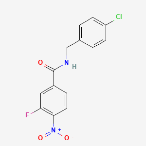 molecular formula C14H10ClFN2O3 B13331382 N-(4-Chlorobenzyl)-3-fluoro-4-nitrobenzamide 