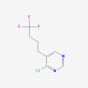 molecular formula C8H8ClF3N2 B13331385 4-Chloro-5-(4,4,4-trifluorobutyl)pyrimidine 