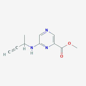 molecular formula C10H11N3O2 B13331418 Methyl 6-[(but-3-yn-2-yl)amino]pyrazine-2-carboxylate 